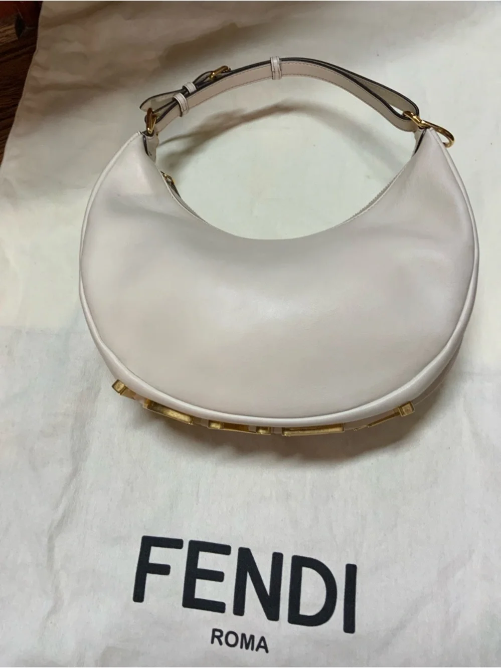 FENDI Fendigraphy Leather Hobo Bag